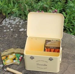 Cream Seed Tin -Orchard Lane Shop cream seed storage tin1